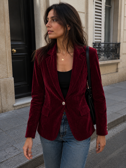Blazer Cintré effet Velours Chic